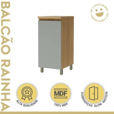 Imagem de Balcão 1 Porta Nesher Rainha 40cm 100% Mdf Marrom/Verde