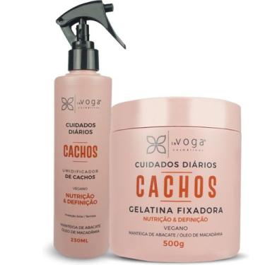 Imagem de Kit Cachos 1 Shampoo 1 Gelatina 500g 1 Umidificador de Cachos 230ml Vo