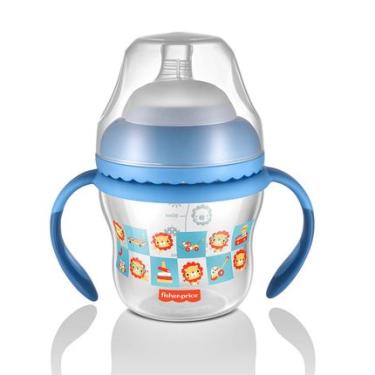 Imagem de Copo de Transição First Moments + Bico Extra + Alça Removível 150 ml Azul Fisher Price - BB1055 BB1055