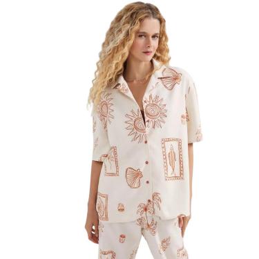 Imagem de Camisa Feminina Hering Estampada Creme-Feminino