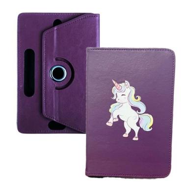 Imagem de Capa infantil Unicórnio Giratória p/ Tablet Twist Tab M7 Mirage 7 pole