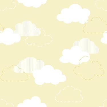 Imagem de Papel De Parede Vinílico Nuvens Fundo Amarelo Quarto 12m - DELIQUADROS