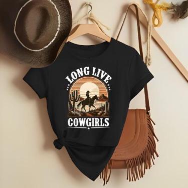 Imagem de Camiseta Feminina Country Look Country T-shirt Roça Agro Rodeio Boiade