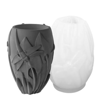 Imagem de Molde de frasco de vela de silicone, copo redondo, molde de silicone, cilindro de concreto, molde de garrafa, suporte de vela para armazenamento de velas, caixa de joias, vaso aromático (padrão