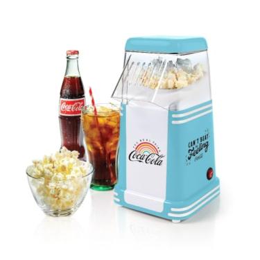 Imagem de Máquina de pipoca elétrica Coca-Cola de ar quente, 8 xícaras, pipoca saudável sem óleo com colher de medida, Peace & Harmony Aqua