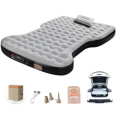 Imagem de Coverado Colchão de ar de carro para Tesla Model Y, almofada de dormir de carro autoinflável com bomba de ar sem fio, colchão Tesla Model Y espesso de 17,8 cm, cama de acampamento confortável,