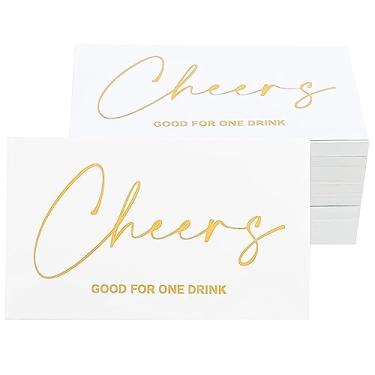 Imagem de RXBC2011 100 fichas de bebidas grátis para bebidas para festa casamento Halloween azul celeste 100 cartões brancos