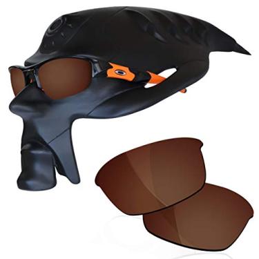 Imagem de RockShell Lentes polarizadas de substituição para óculos de sol Oakley Flak Jacket - marrom mogno