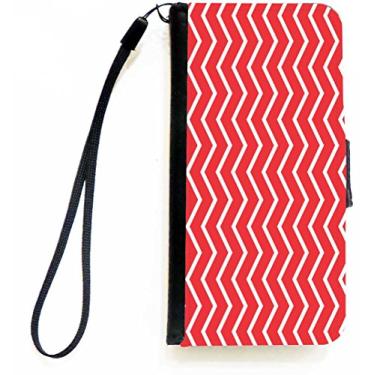 Imagem de Rikki Knight Capa carteira flip com listras em zigue-zague vermelha para iPhone 5c da Apple