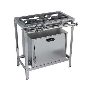 Imagem de Fogão Industrial 2 Bocas 30x30 Forno Inox P5 Top Metalmaq