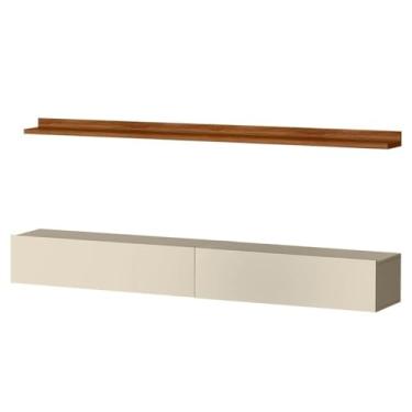 Imagem de Bancada Suspensa e Prateleira 197cm Slat Z49 Cinamomo/Off - Mpozenato