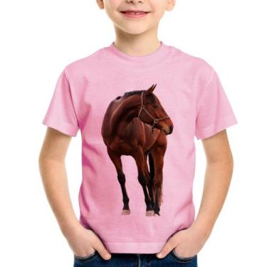 Imagem de Camiseta Infantil Cavalo Andaluz - Foca na Moda, Rosa bebê, 4