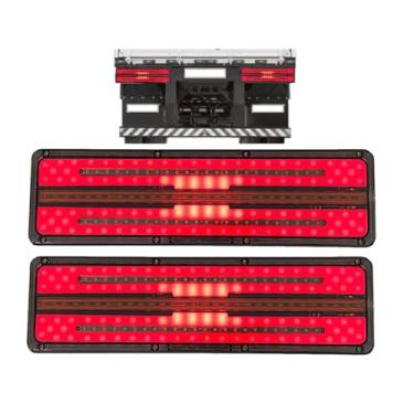 Imagem de Par Lanterna Traseira LEd Sete sequêncial Caminhão Utilitario Carreta Reboque KLXQTL-197 - KLX