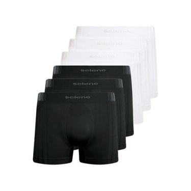 Imagem de Kit com 6 Cuecas Boxer Selene 11070-002//440 Colorido, Preto, G