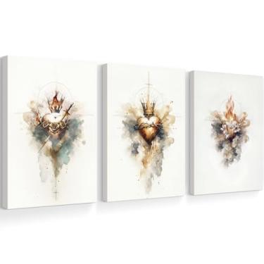 Imagem de Jesus Canvas Wall Art Sagrado Coração de Jesus Imagens Decoração de Parede Cristã Pôster Católico Arte de Parede Religiosa Coração de Maria e José Pintura Misericórdia Divina Impressões para Quarto 30