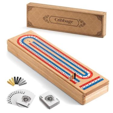 Imagem de Conjunto de jogos de tabuleiro Cribbage Ceebyfa com grande armazenamen