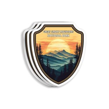 Imagem de (Pacote com 3 3 x 3) Adesivos do Parque Nacional Great Smoky Mountains - Adesivo à prova d'água do Parque Nacional - Adesivo de parques de viagem - Adesivo Stormlight Archive - Decalque de livro para