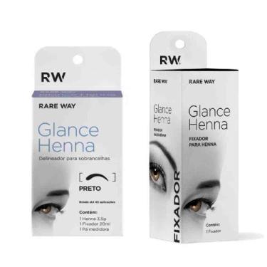 Imagem de Kit Glance Henna Design Sobrancelha Escolha cor + Fixador Dermatologic