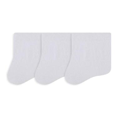 Imagem de Kit Meia Soquete Feminina Lisa 3 Pares - SELENE, Branco, U