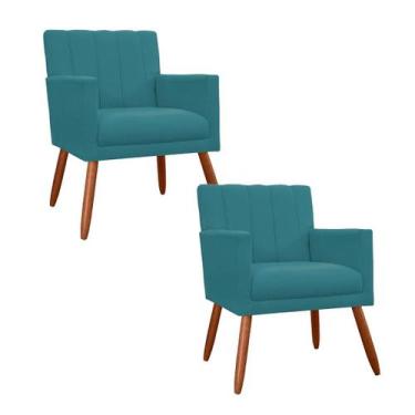 Imagem de Combo 2 Poltronas Decorativa Para Consultório Escritório Cecília Suede