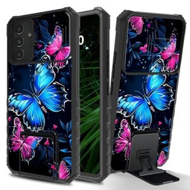 Imagem de RWUTYTIUL Capa para celular Samsung Galaxy A16 5G com capa para câmera deslizante, suporte fino, camada dupla, policarbonato rígido e capa de proteção à prova de choque de silicone para Samsung A16 5G