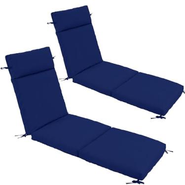 Imagem de Almofada para espreguiçadeira 182 x 53 x 7,8 cm Conjunto de 2 almofadas de espreguiçadeira para uso externo, substituição de almofada de espreguiçadeira com capas resistentes ao desbotamento