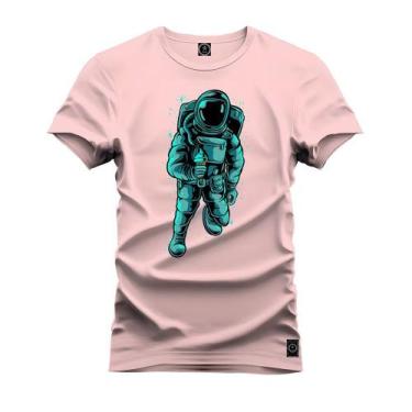 Imagem de Camiseta Algodão Unissex Plus Size Astronauta - NoBrand, Rosa, G3