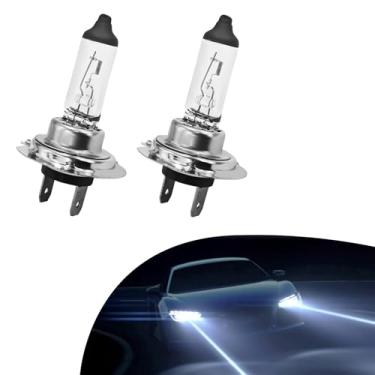 Imagem de QKYS 2 peças de lâmpadas de halogêneo para carro H7-55W, 12V feixe super brilhante de substituição de farol de neblina baixo/alto, lâmpada de quartzo tudo-em-um, lâmpada plug and play, acessórios de