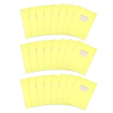 Imagem de PATIKIL Pacote com 24 pastas de plástico tipo L, pastas transparentes tamanho carta para documentos, capas de papel, pasta de projeto com bolso para escritório em casa, amarelo