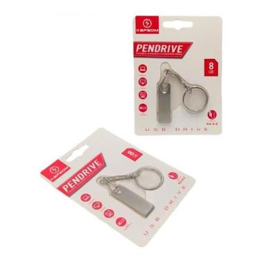 Imagem de Pendrive Mini Metalico Com Cordão Kapbom 8gb Imediato Cor Prateado