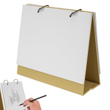 Imagem de SHIDOW Caderno de desenho de capa DIY, caderno de esboços para desenho, calendário de mesa em branco, livro 3D pintado à mão pastel a óleo, para anotações, pintura, trabalho de estudo, projetos