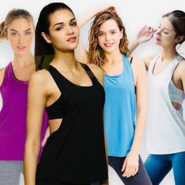 Imagem de Kit 3 Regatas Camisetas Femininas Blusa Academia Fitness POLIAMIDA 233-Unissex