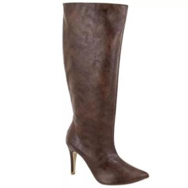 Imagem de 1712FP Bota Feminina Cano alto Bico fino salto 10cm forrada conforto Cor:;Tamanho:35;Genero:Feminino-Feminino