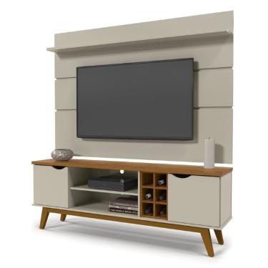 Imagem de Conjunto Rack e Painel Prism para Tv de até 60 Off White Cumaru Patrimar