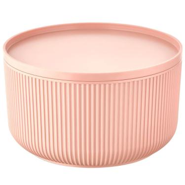 Imagem de Travessa Redonda Dynasty Velout em Plástico com Tampa Rosa - 2,5L