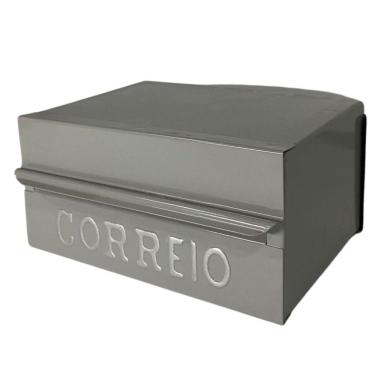 Imagem de Caixa De Correios Brasileirinha Menor Cinza Tamanho 12x20x10 Aço Cinza