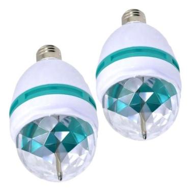 Imagem de Lampada Globo De Luz Led Rgb Giratória Bola Maluca Festa C/2 - LUZ RGB