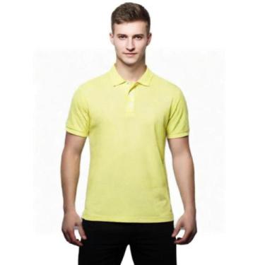 Imagem de Camisa Masculina Gola Polo Piquet Poliéster - Genérico, Amarelo bebê, 