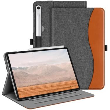 Imagem de Fintie Capa para Samsung Galaxy Tab S10 FE/ S9 FE 5G 10,9 polegadas/Tab S9 11 polegadas, capa protetora de visualização em vários ângulos com bolso, hibernar/despertar automático, cinza jeans