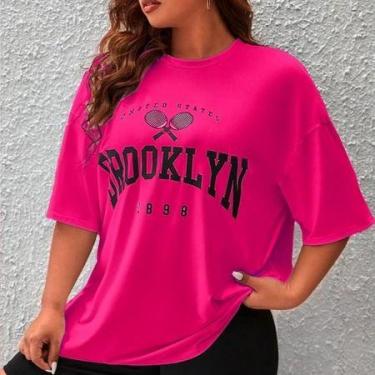 Imagem de Camiseta 1898 Rosa Choque Manga 3/4 Gola redonda Garota Longo Life Sty