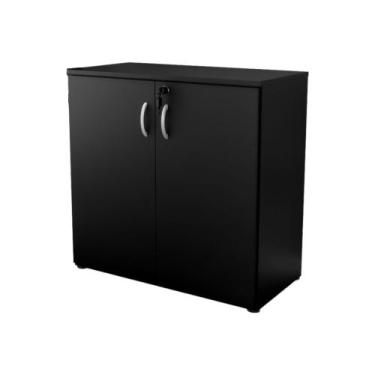 Imagem de Armário Balcão Baixo com 2 Portas Slim Preto - Maiart