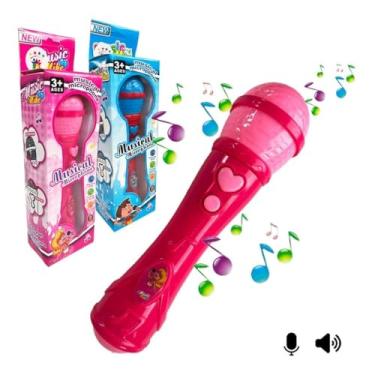 Imagem de Brinquedo Microfone Infantil Musical para Cantar (Rosa)