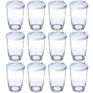 Imagem de Kit 12 Farinheiras Porta Farofa Queijeira Temperos 350ml Branco Ou Plástico com Tampa
