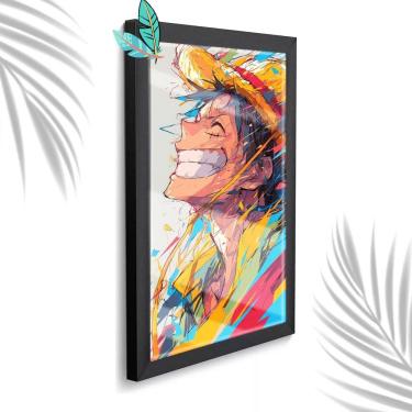 Imagem de Quadro Decorativo One Piece Pop Art + Vidro 33x25 Sala Estar