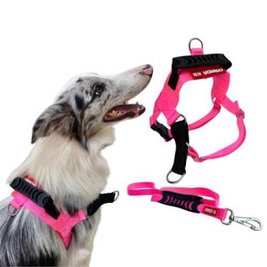 Imagem de Conjunto Coleira Peitoral Anti-puxão M + Guia - Canadá K9 - Canadá K9 