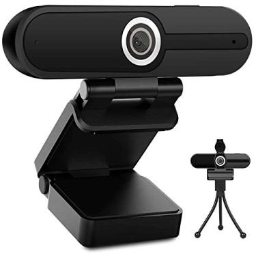 Imagem de Webcam HD 4K com microfone, câmera Web de computador USB de 8 MP com obturador e tripé de privacidade, webcam de transmissão profissional, câmera para PC, Mac, laptop, para jogos,
