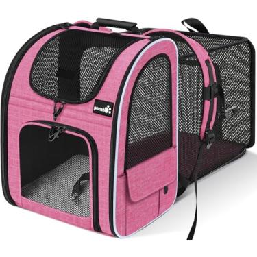 Imagem de Pecute Porta mochila para gatos, mochila expansível para gatos com malha respirável, mochila para animais de estimação para gatos, cães pequenos, filhotes, mochila para cães, ótima para viag
