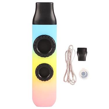 Imagem de Kazoo Instrumento musical profissional de plástico ajustável com 10 diafragmas de flauta para ukulele, violino, violão, teclado, alto brilho, gradiente azul ciano (gradiente tricolor de alto brilho)