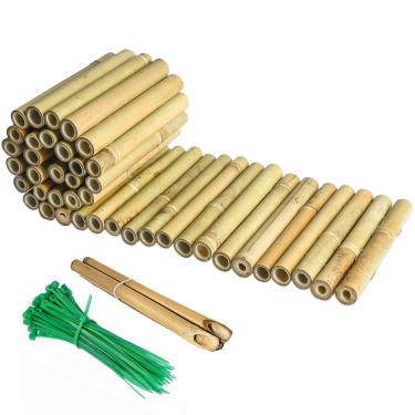 Imagem de Jollybower Borda de Bambu Natural 8X39In, Borda de Borda de Jardim de Bambu, Borda de Paisagem Ao Ar Livre para Jardim Decorativo, Canteiro de Flores de Pátio, Gramado, Quintal, Cercas de Piscina(1 Un