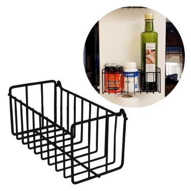 Imagem de Cesto Fruteira de Parede 20x9cm Aramado para Cozinha Banheiro Lavanderia Organização Multiuso N0